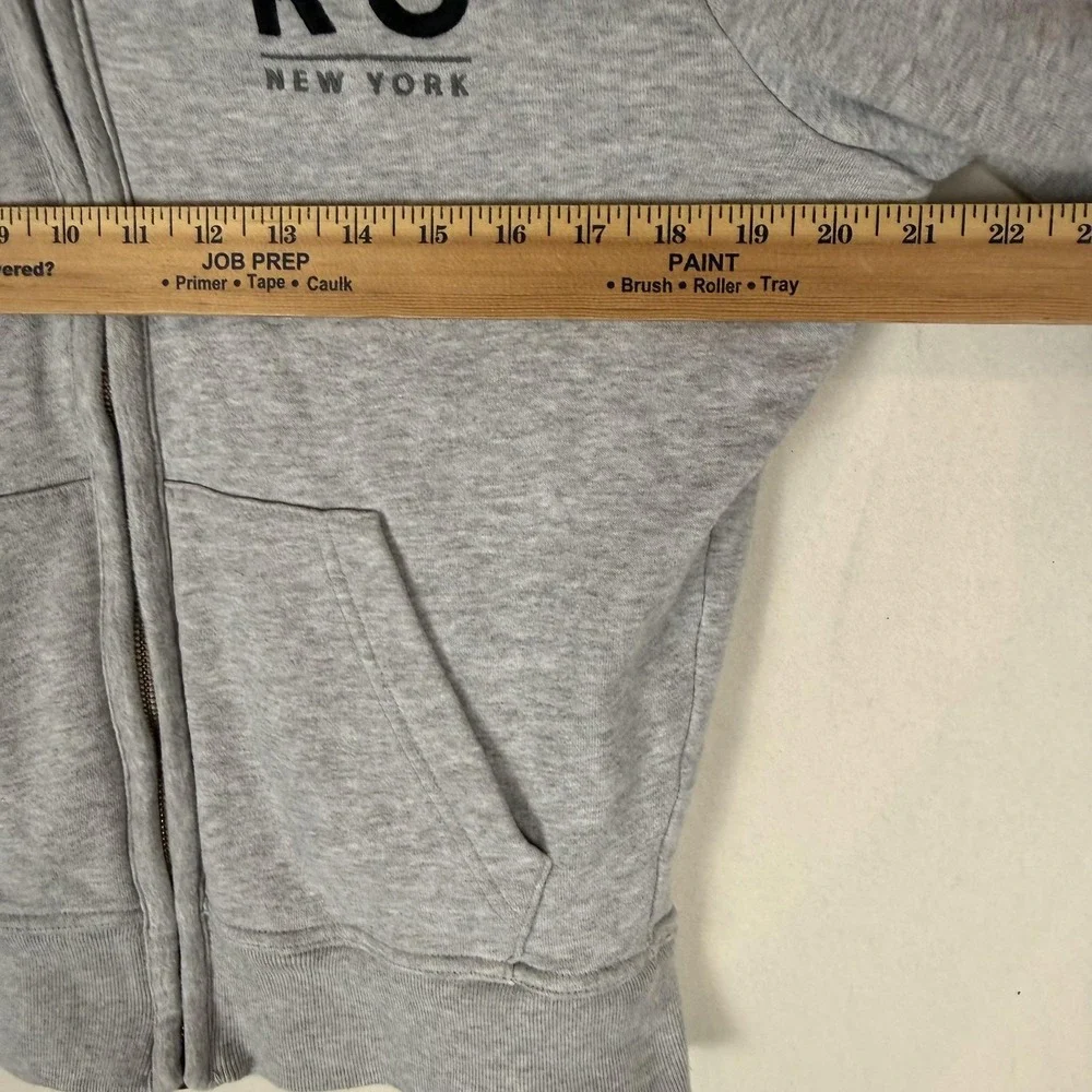 Aeropostale Hoodie Sweatshirt Kids Small Gray Full Zip Sherpa Fleece Lined Logo‎